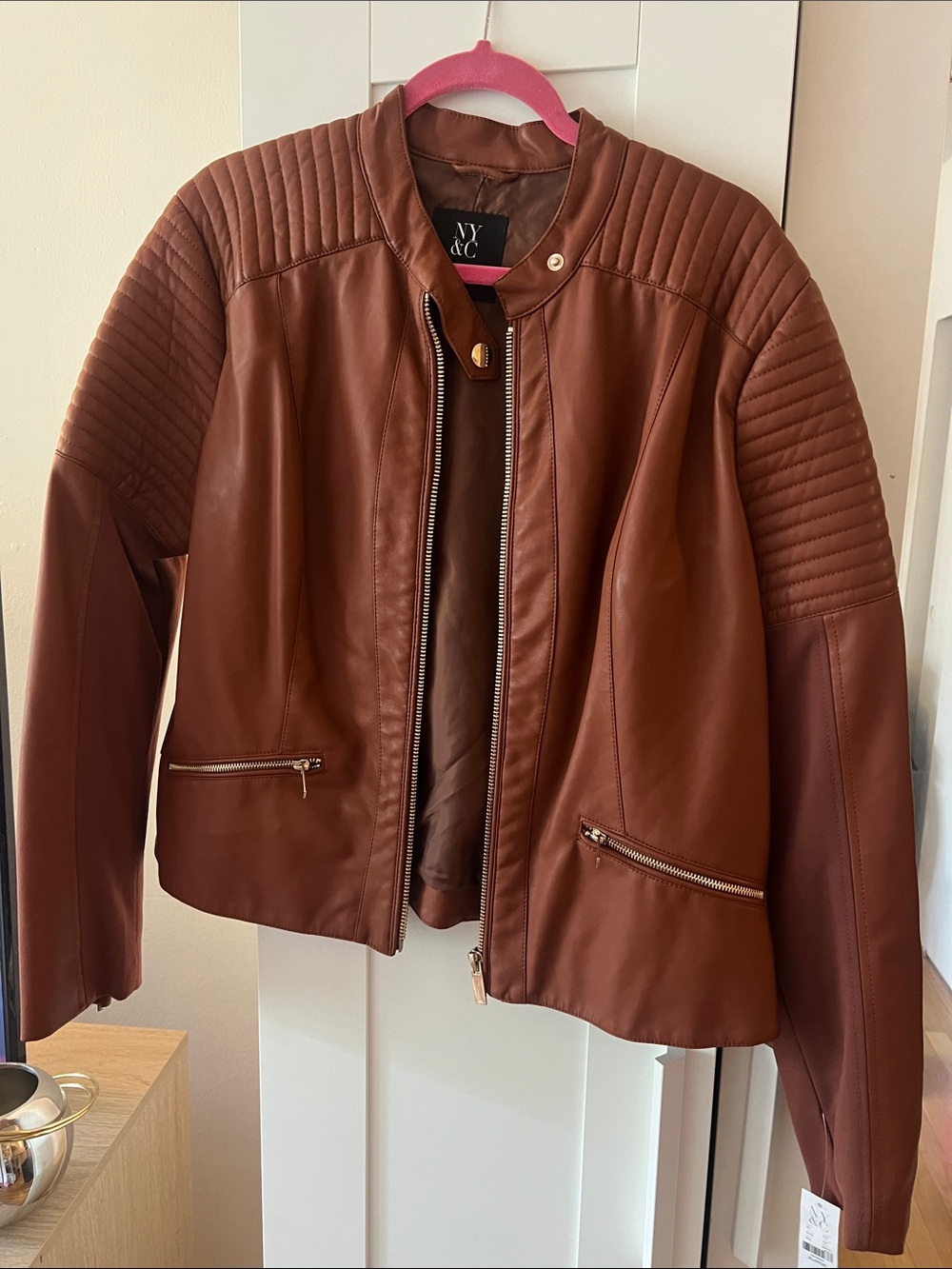 NY&C Moto Jacket in Brown XL NWT